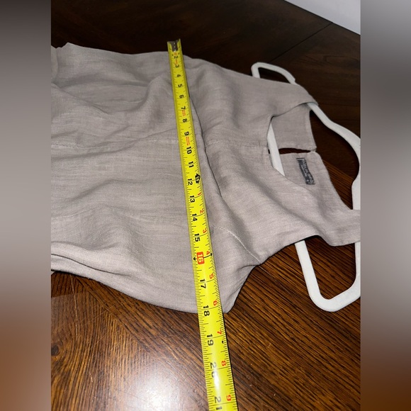 Piazza Del Tempio Italy 100% Linen Sleeveless Raw Hem Dress size S - Picture 9 of 10